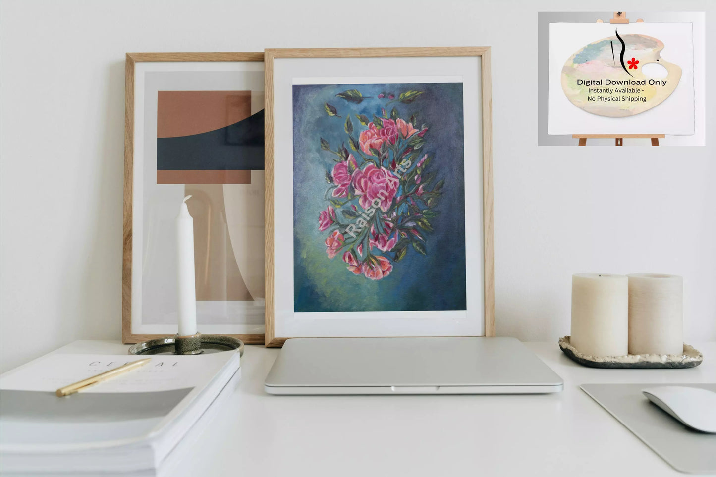 Suspended Elegance: Pink Roses