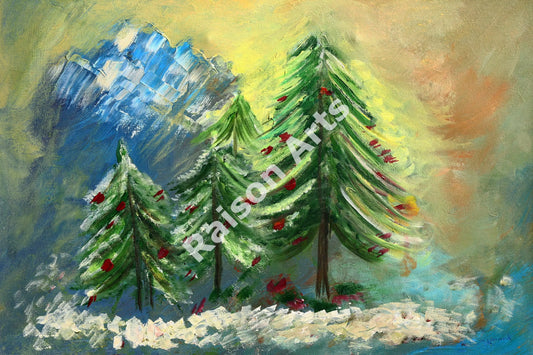 Abstract- Fir Trees Season's Greetings