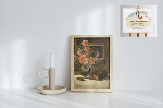 Roses and Baby's Breath in a Vase