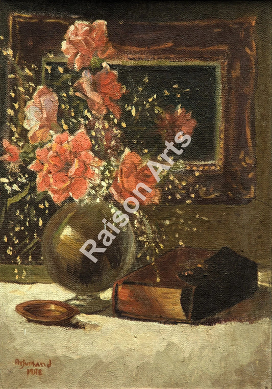 Roses and Baby's Breath in a Vase
