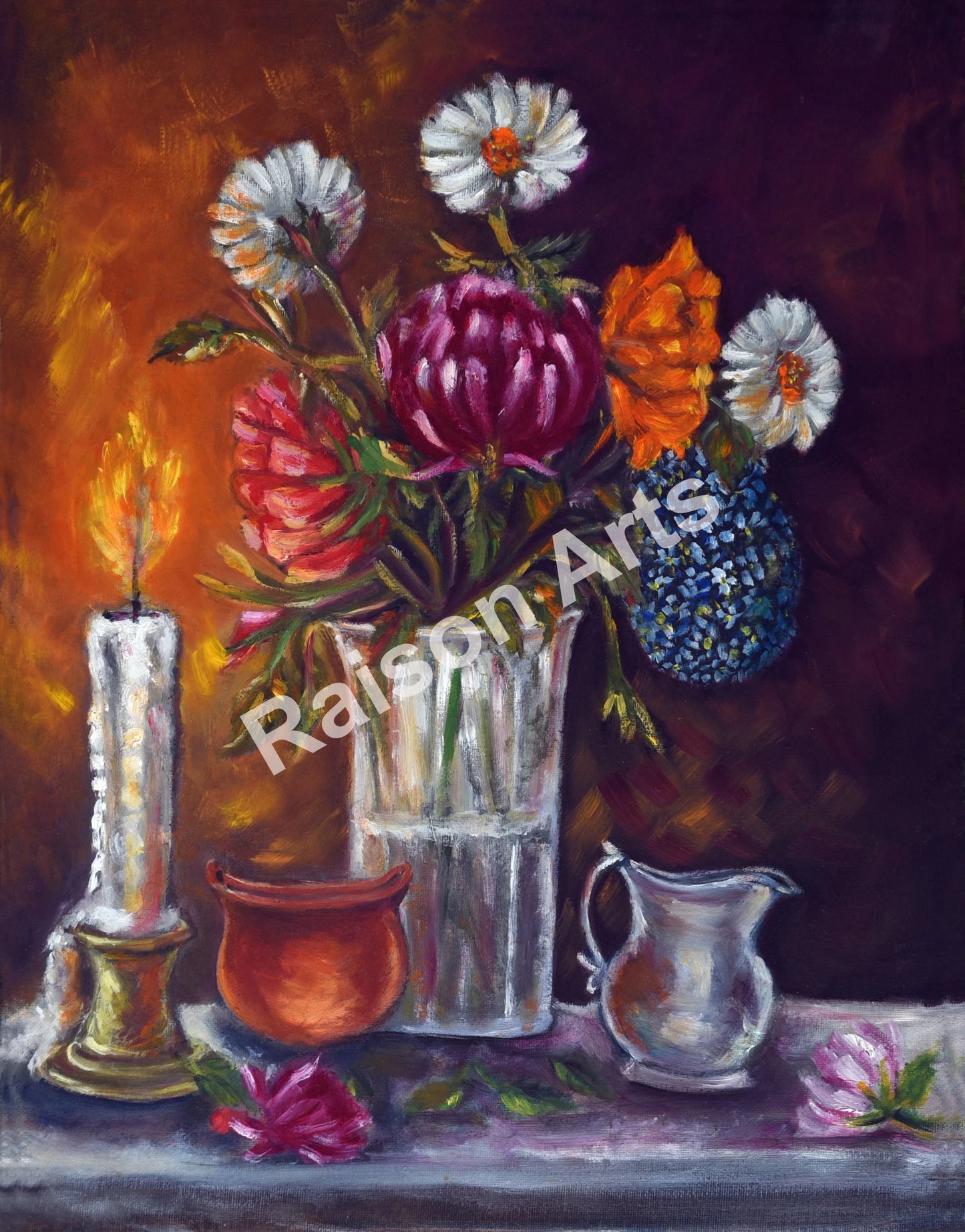 Candlelit Metals: A Symphony in Still Life