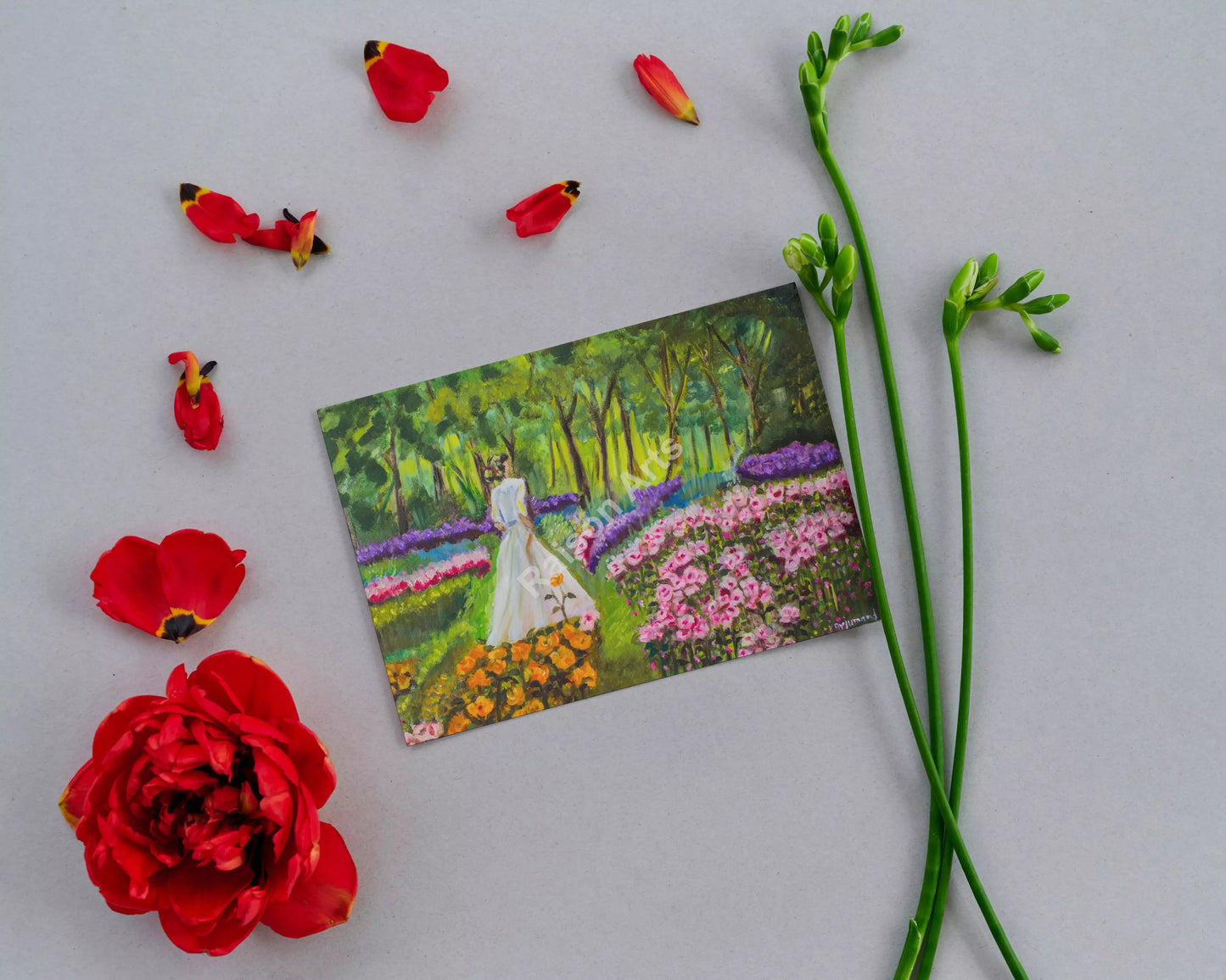 Girl in a Rose Garden