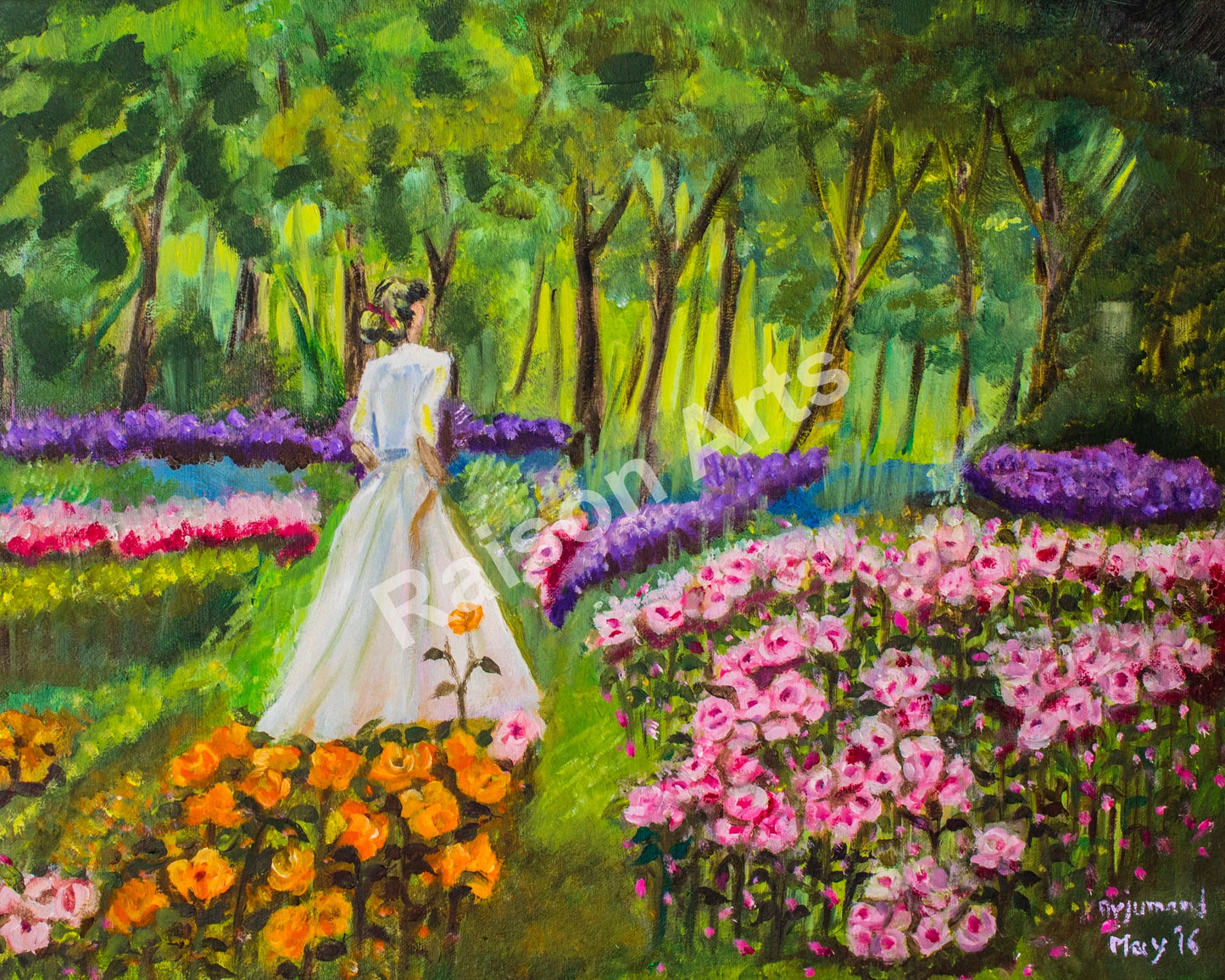 Girl in a Rose Garden