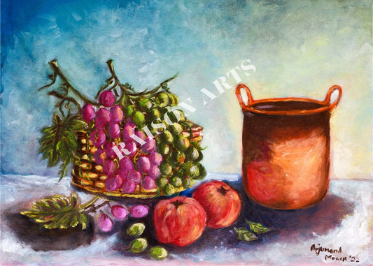 Grapes Basket & Copper Bucket