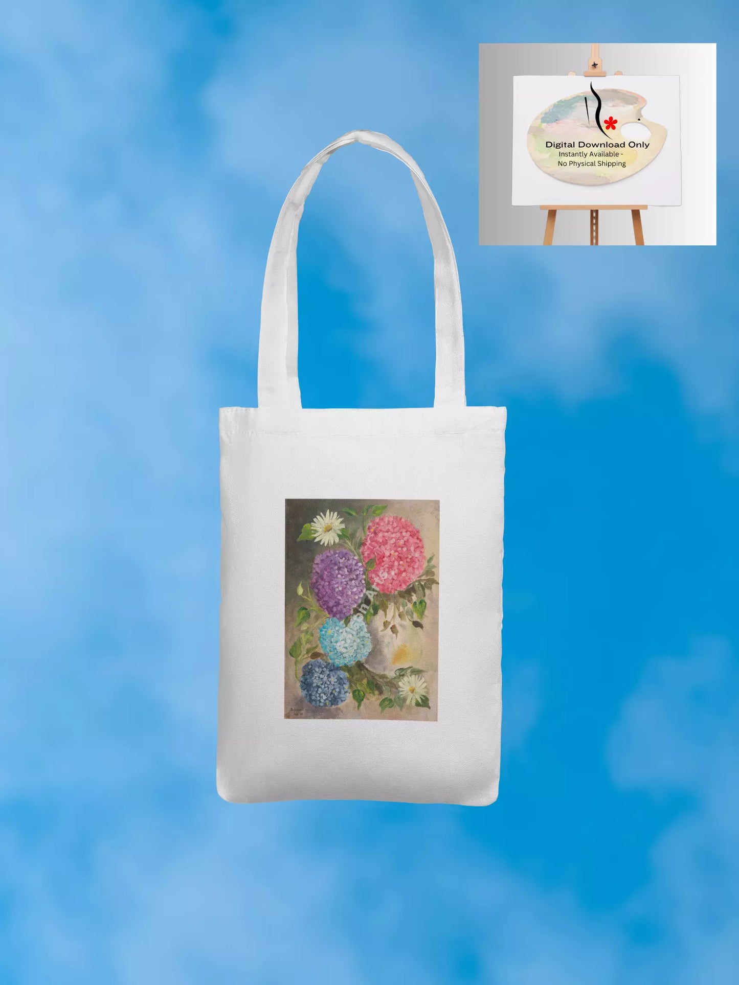 Hydrangeas and Daisies in a Vase