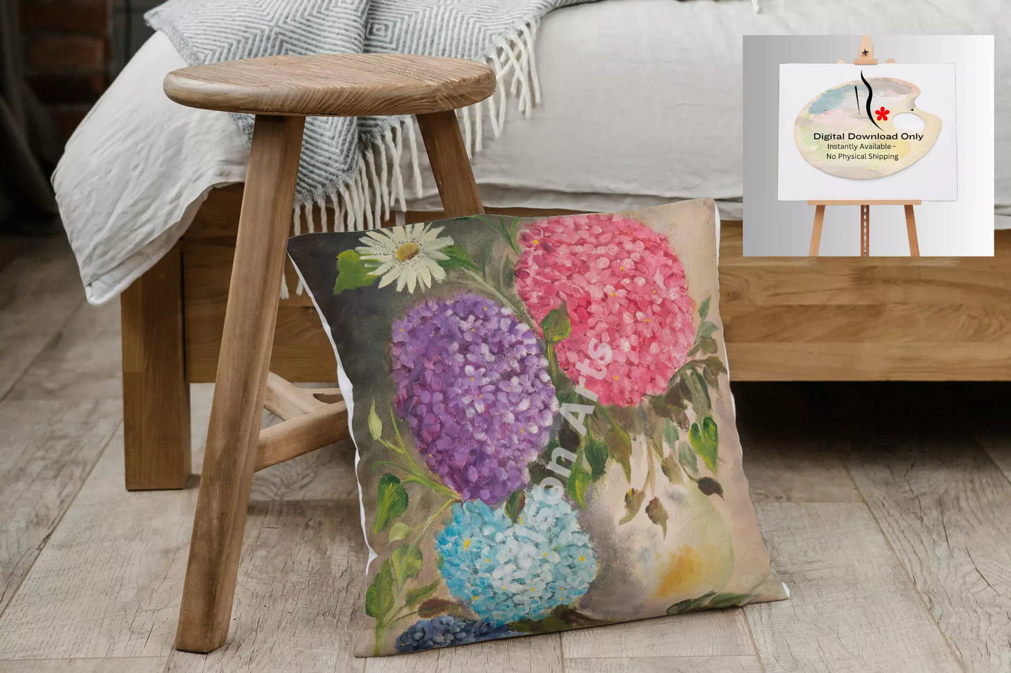 Hydrangeas and Daisies in a Vase