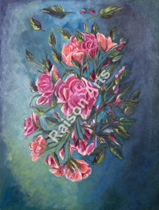 Suspended Elegance: Pink Roses