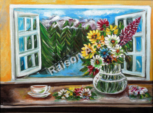 floral-bouquet-in-a-window